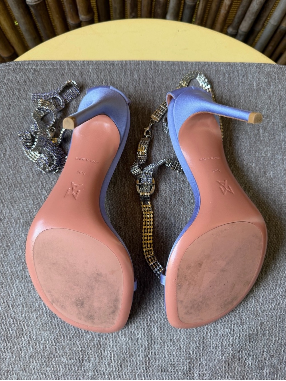 AMINA MUADDI Giorgia Crystal-Embellished Satin Sandals - Picture 8 of 11